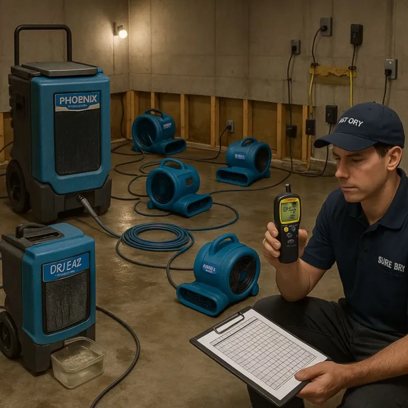 Structural Drying and Dehumidification process in Centreville, AL